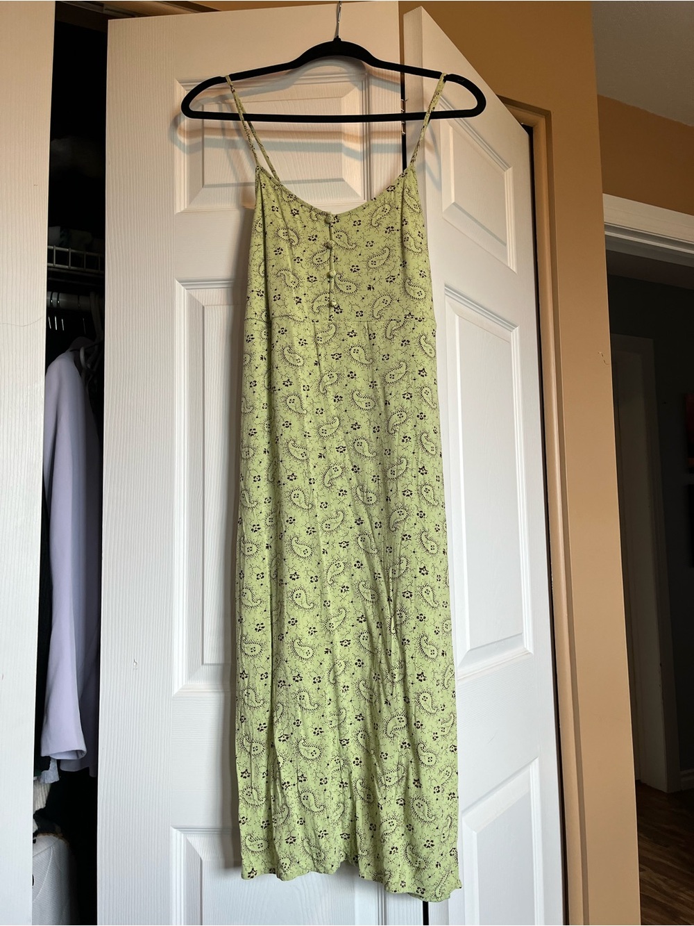 Nordstrom BP. Light Green Paisley Slip Dress